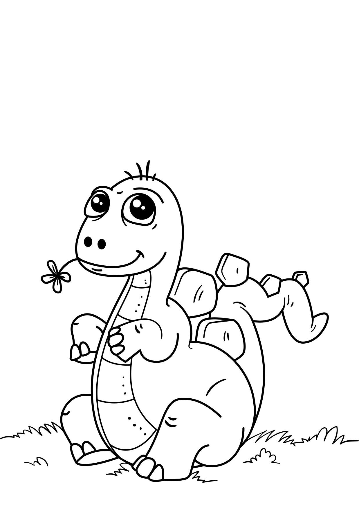 dinossauro na grama Página para colorir dinossauro na grama