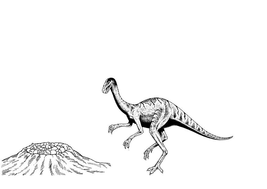 dinossauro perto do ninho Página para colorir dinossauro perto do ninho