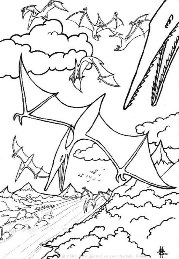 dinossauros no ar Página para colorir dinossauros no ar