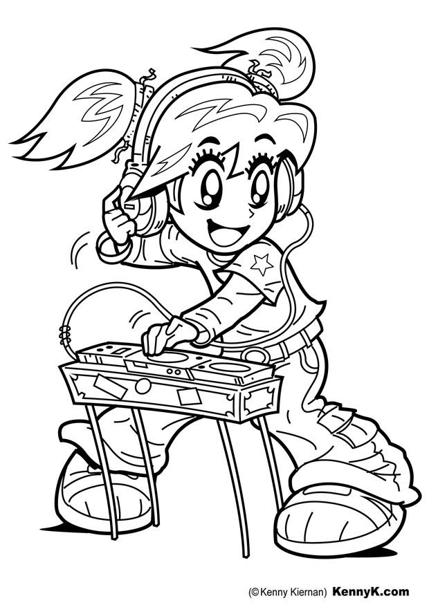 dj Página para colorir dj