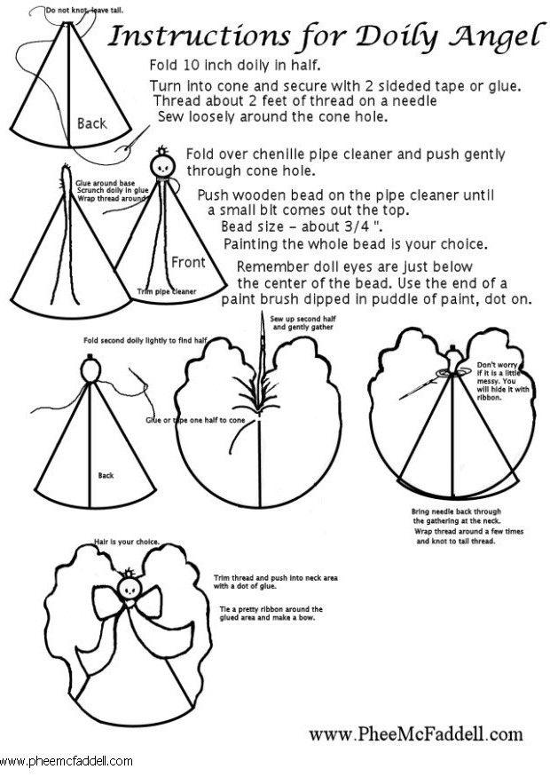 doily angel Página para colorir doily angel