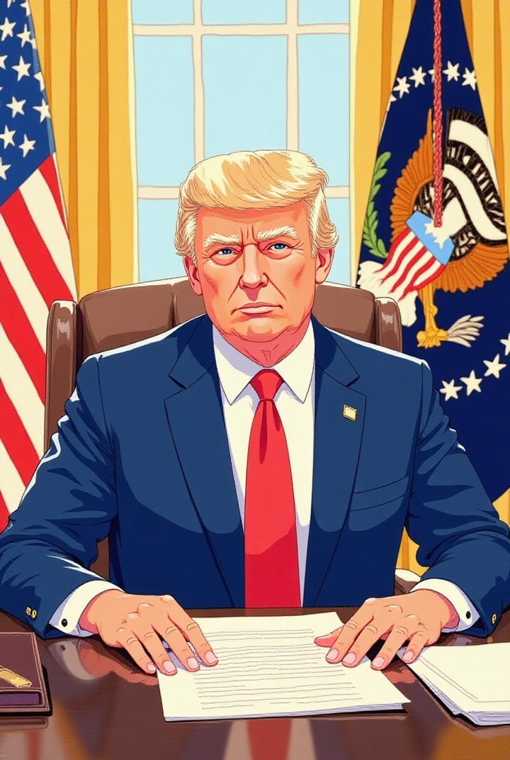 imagem donald trump no salA£o oval