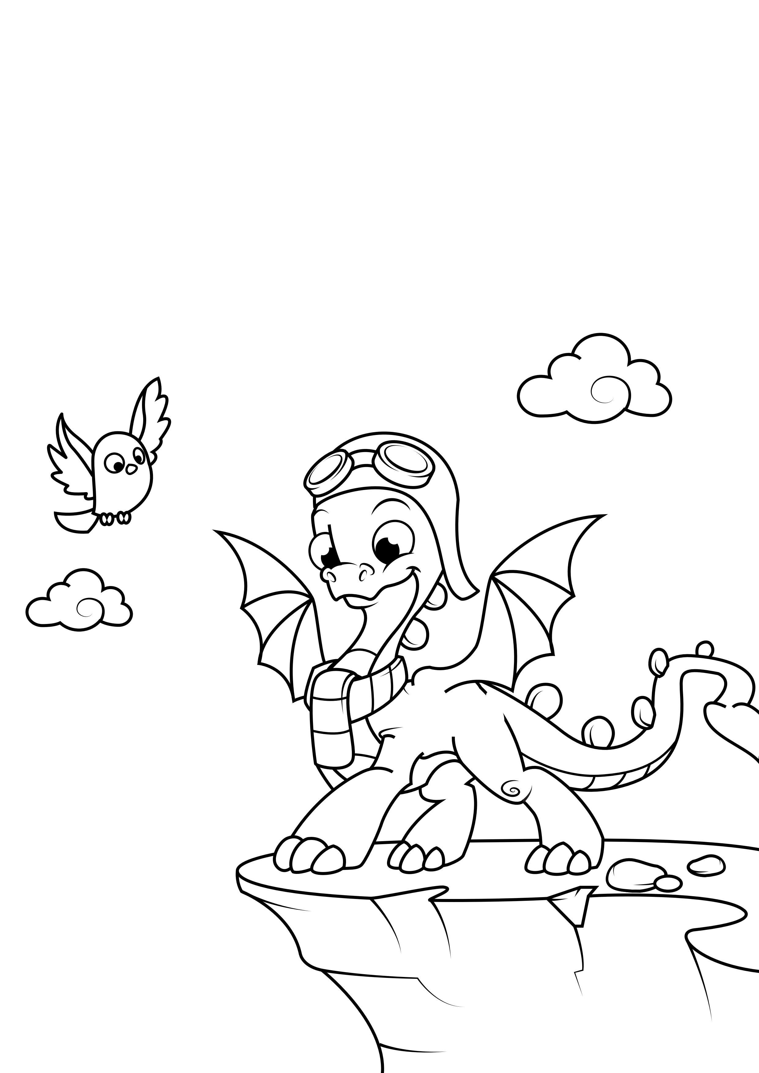 Página para colorir dragA£o vai voar