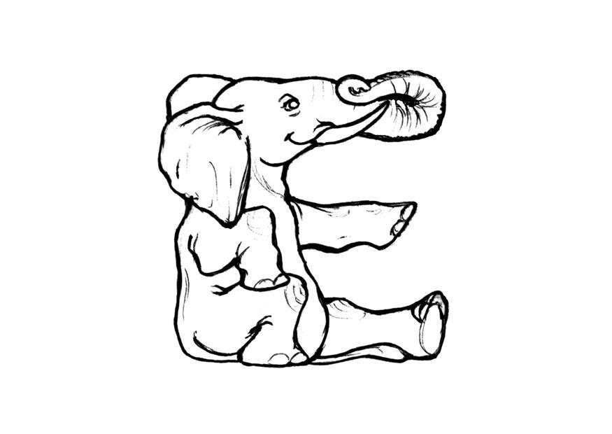 e-elefante Página para colorir e-elefante