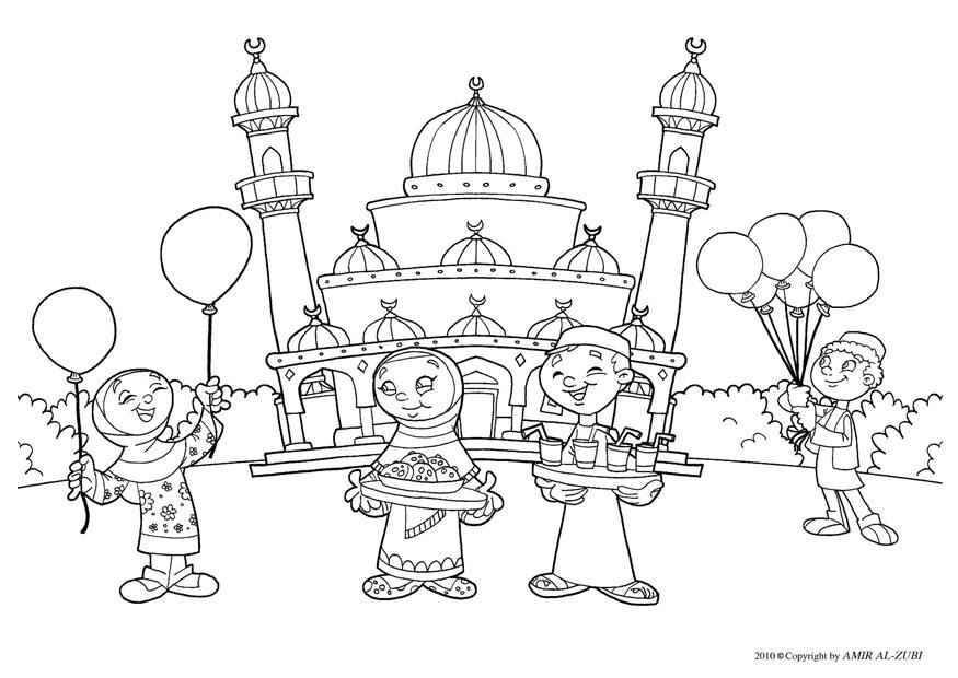 eid ul-fitr Página para colorir eid ul-fitr
