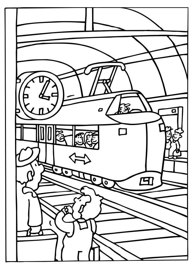 Página para colorir estaA§A£o de trem