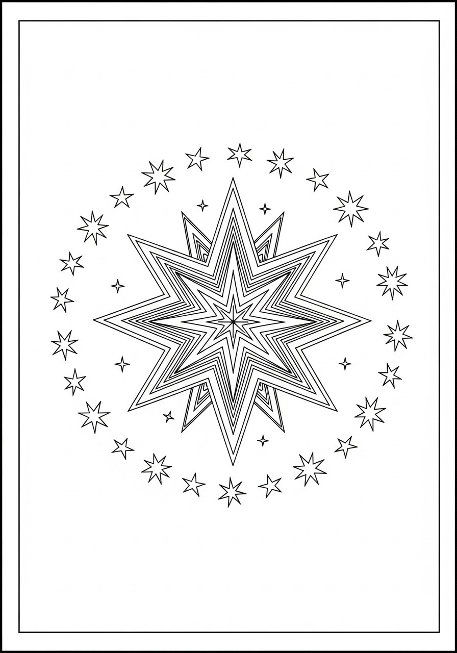 estrela de natal com estrelinhas Página para colorir estrela de natal com estrelinhas