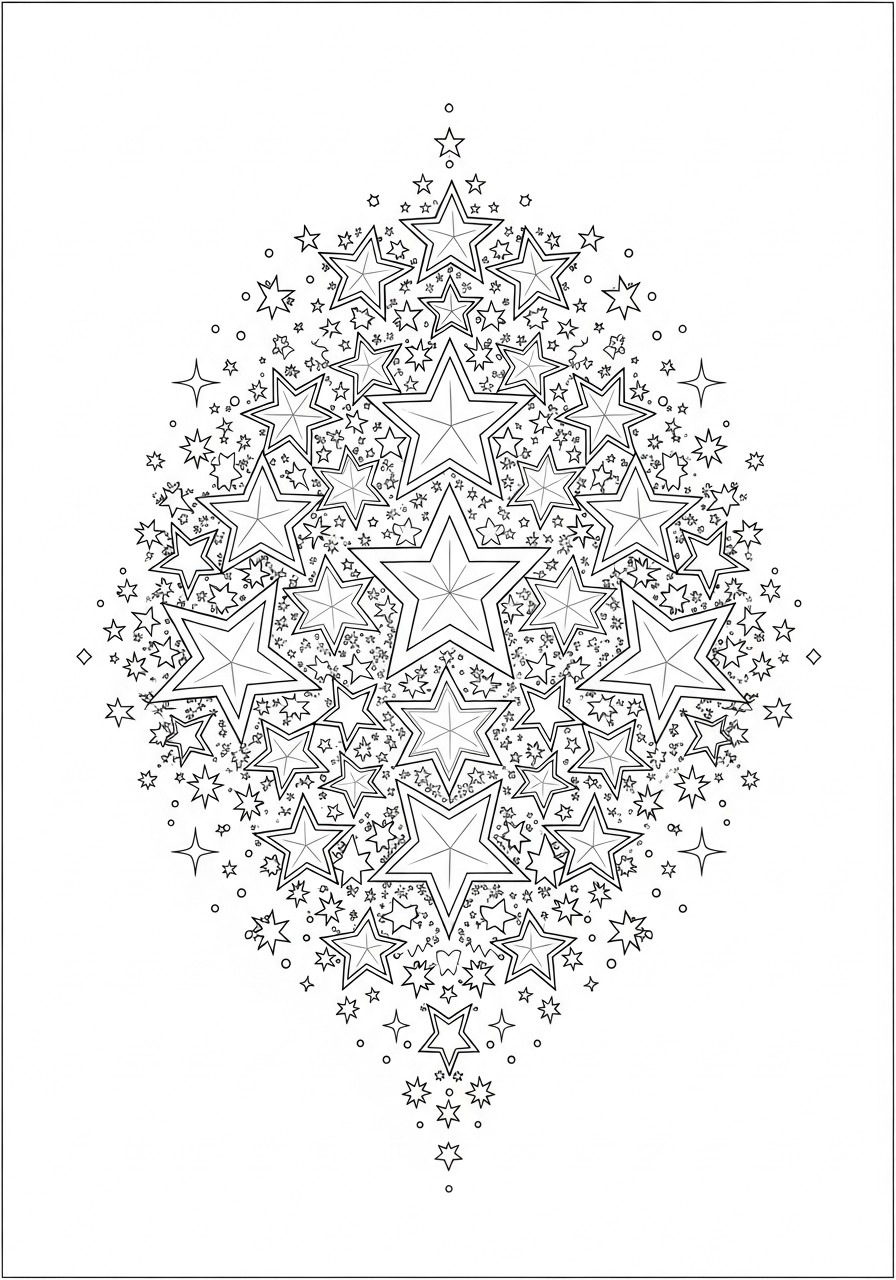 estrelas cintilando na noite Página para colorir estrelas cintilando na noite