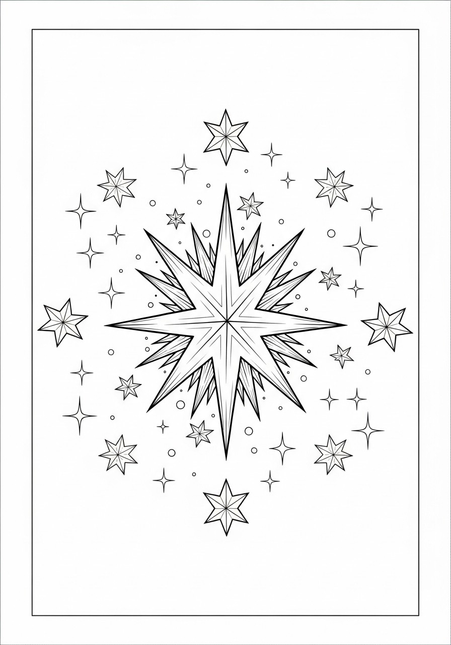 estrelas de natal cintilam Página para colorir estrelas de natal cintilam