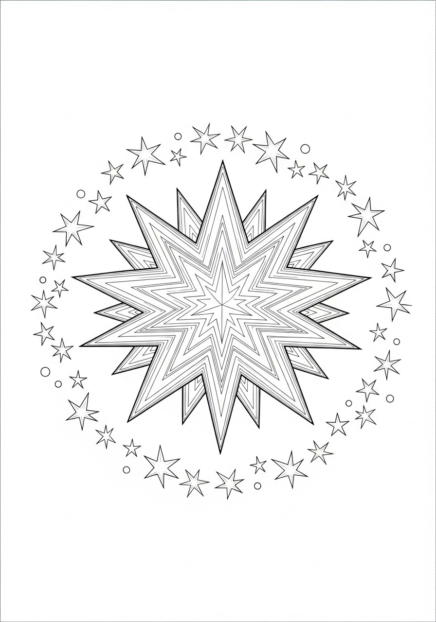 estrelas no natal Página para colorir estrelas no natal