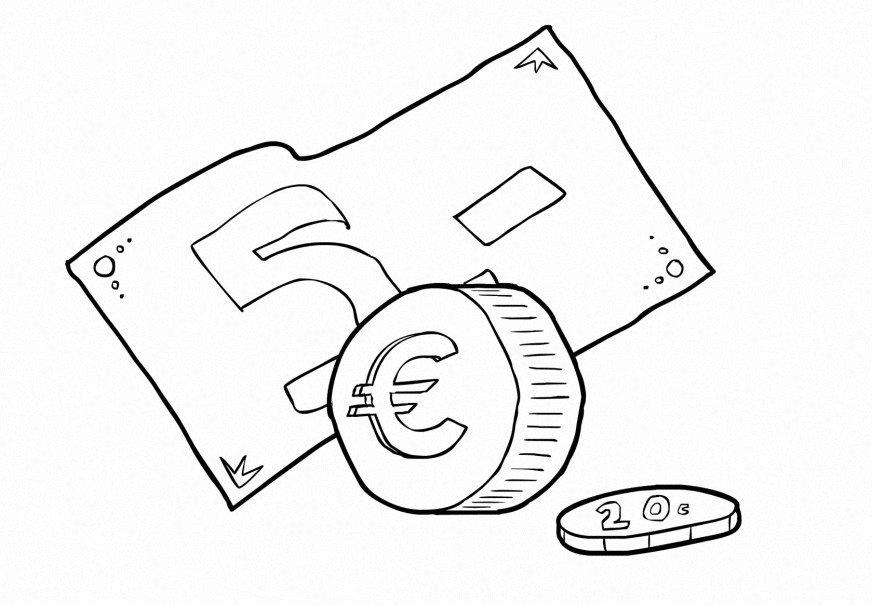 euro Página para colorir euro
