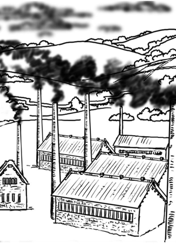 fA¡bricas que poluem Página para colorir fA¡bricas que poluem