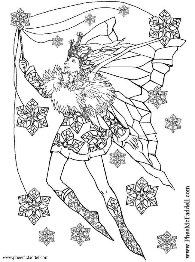 fada floquinho de neve Página para colorir fada floquinho de neve