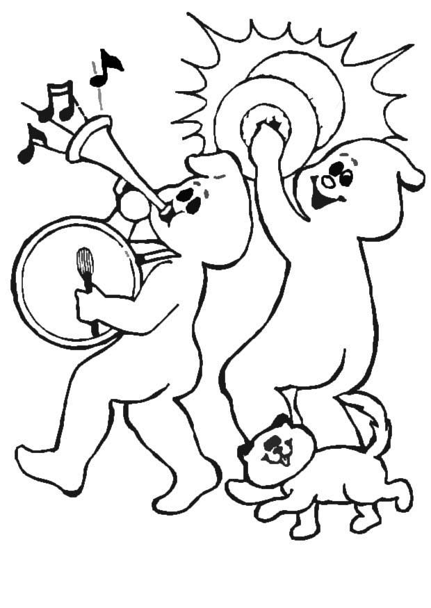 fanfarra de fantasmas Página para colorir fanfarra de fantasmas