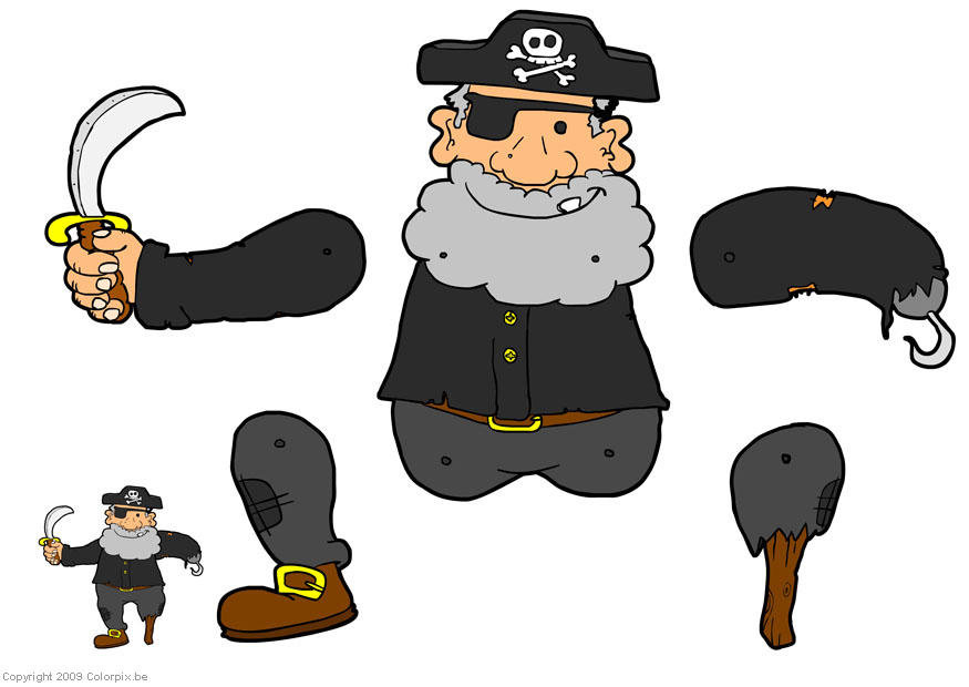 Artesanato fantoche de pirata