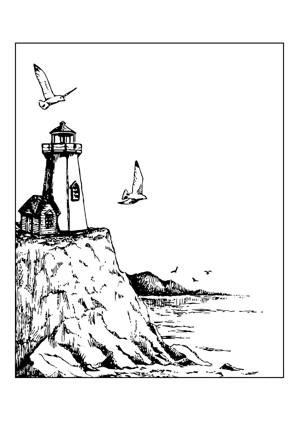 farol Página para colorir farol