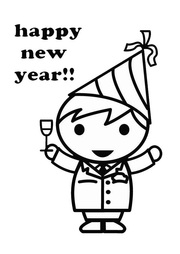 feliz ano novo Página para colorir feliz ano novo
