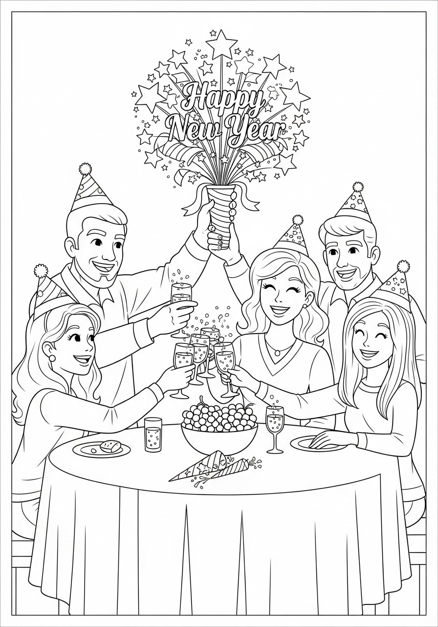 feliz ano novo! Página para colorir feliz ano novo!