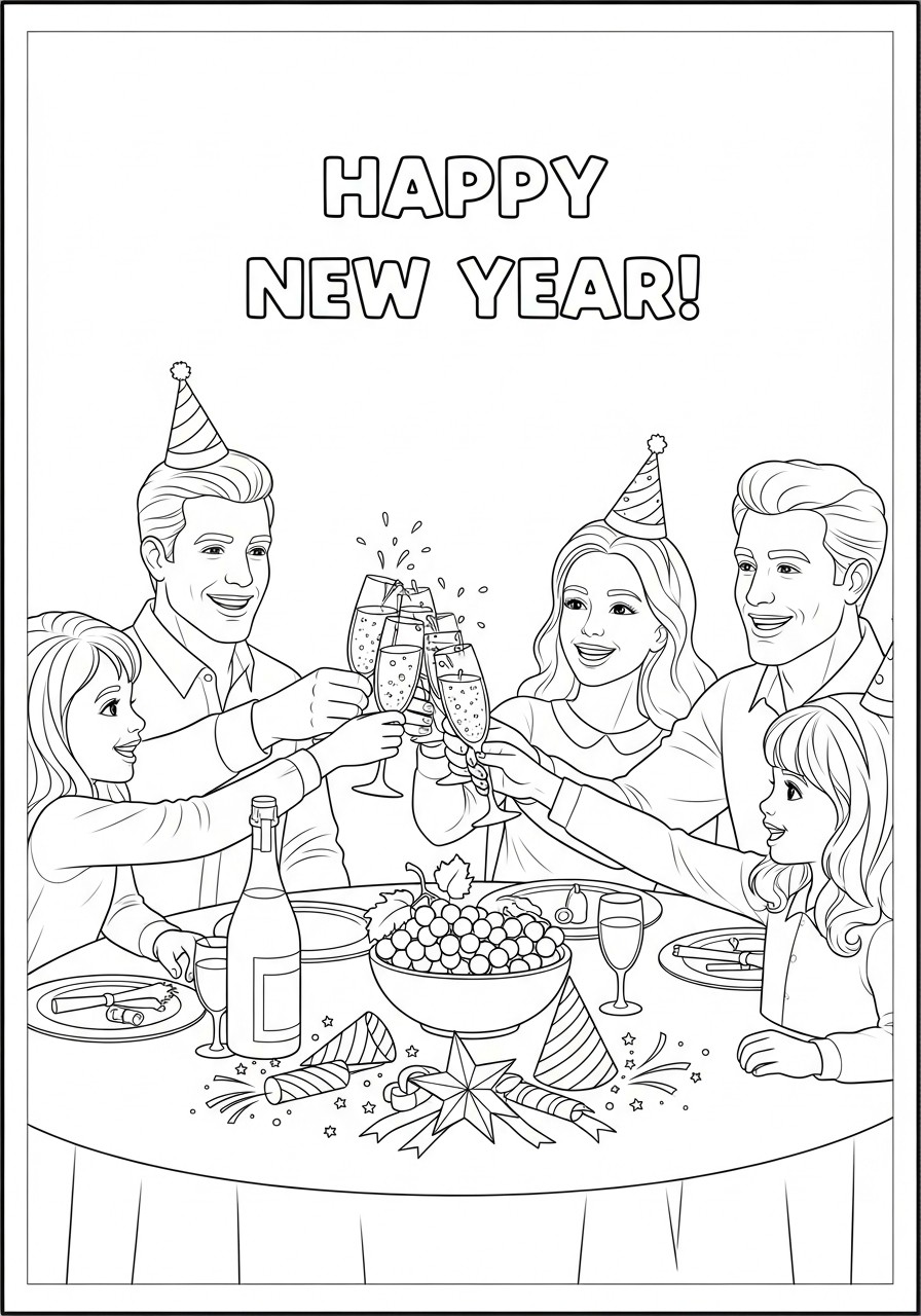 feliz ano novo! Página para colorir feliz ano novo!
