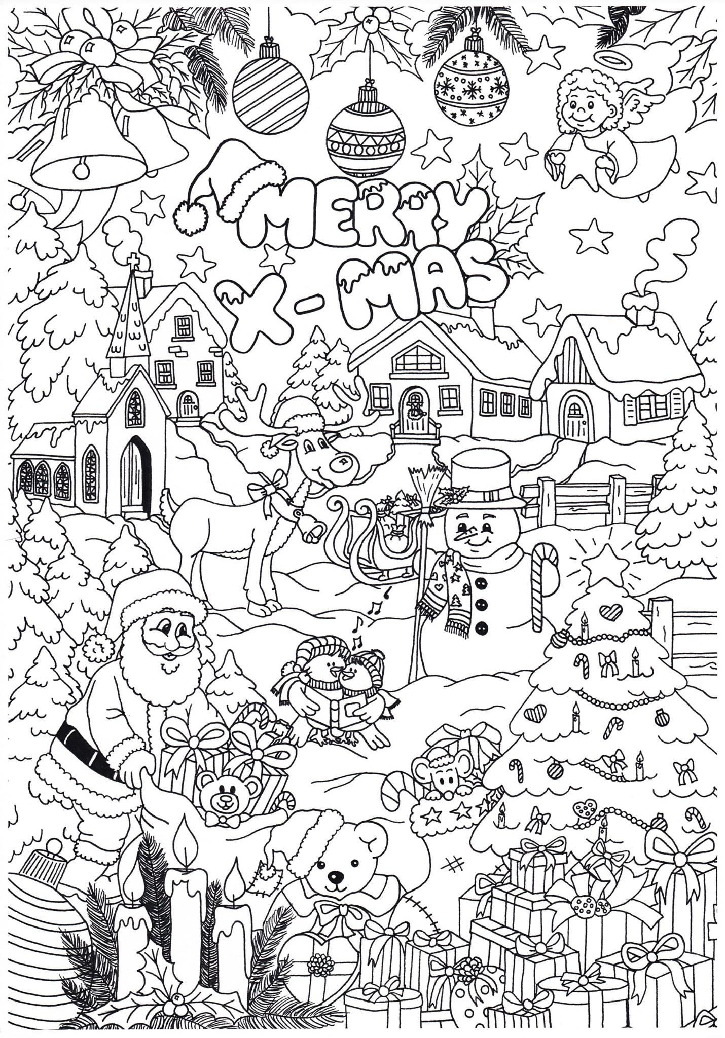 feliz natal Página para colorir feliz natal