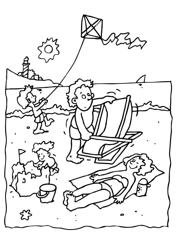 fA©rias na praia Página para colorir fA©rias na praia