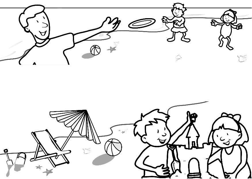 fA©rias na praia Página para colorir fA©rias na praia