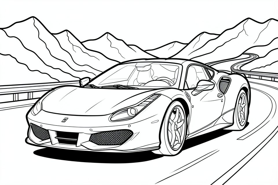 ferrari Página para colorir ferrari