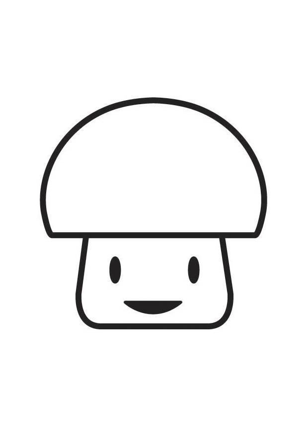 Página para colorir figura de cogumelo 