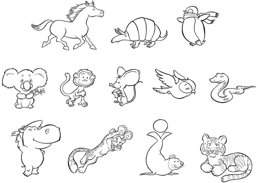filhotes de animais Página para colorir filhotes de animais