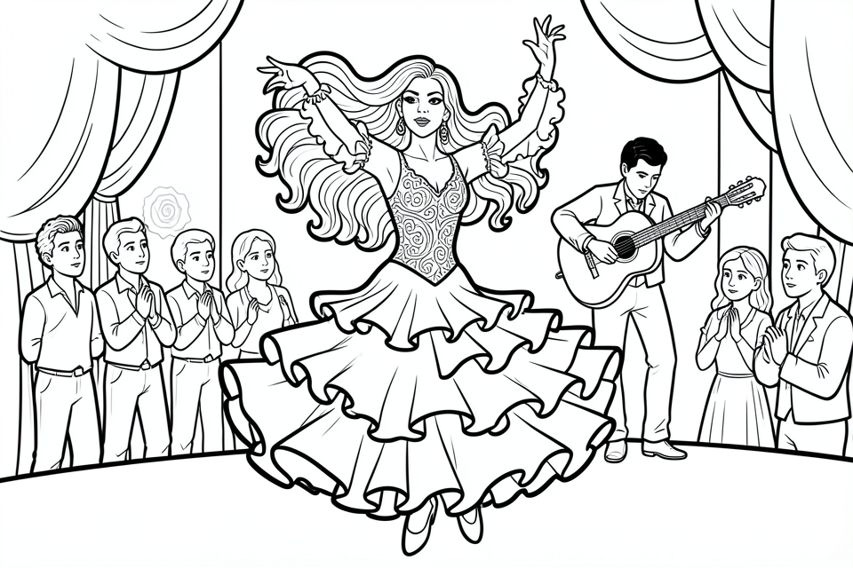 flamenco Página para colorir flamenco