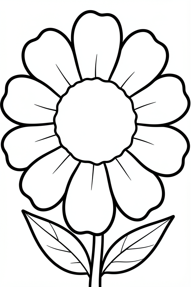 Página para colorir flor grande