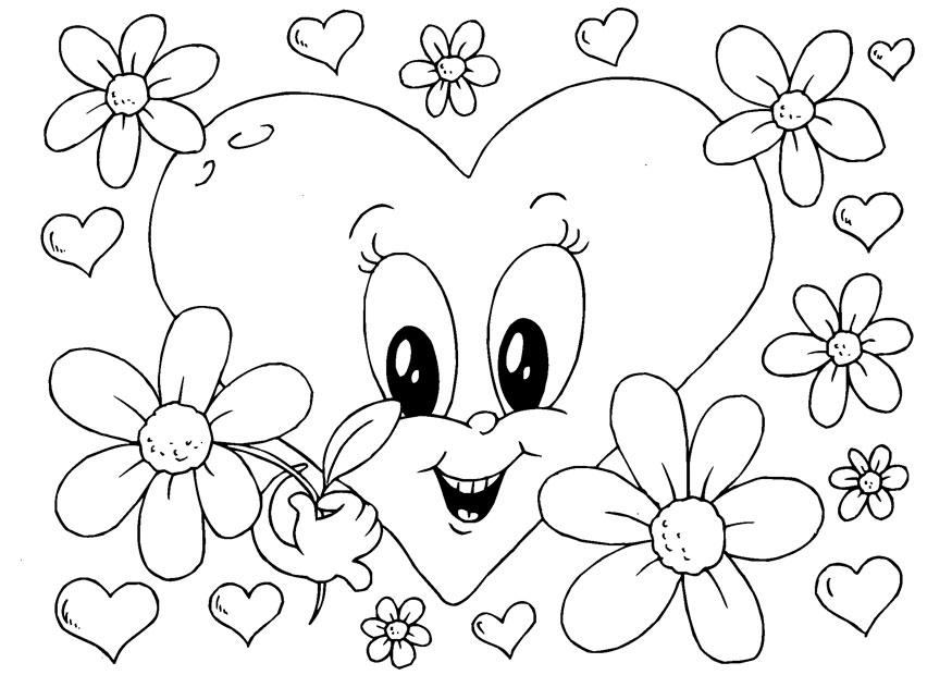 flores - sA£o valentino Página para colorir flores - sA£o valentino