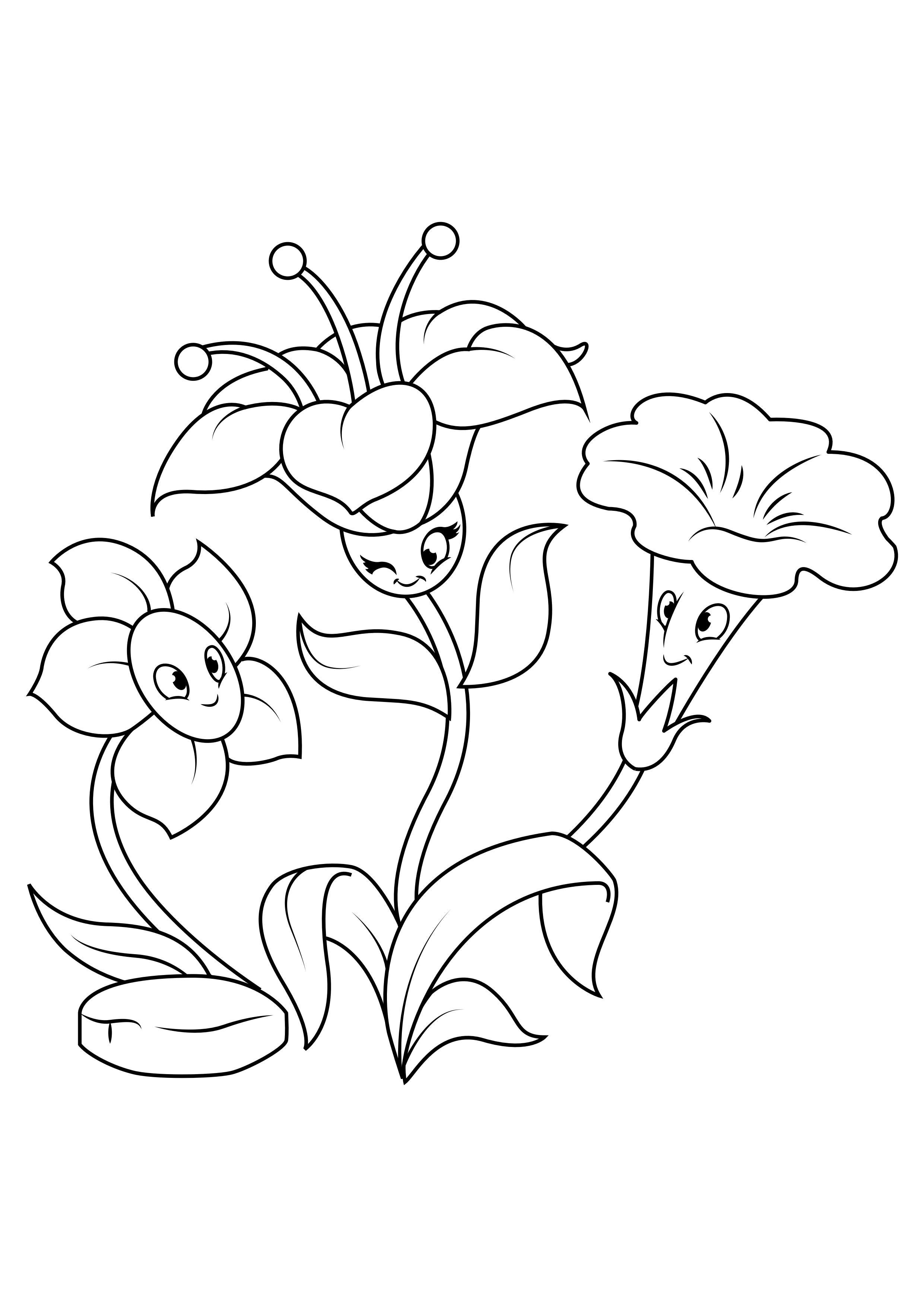 flores se divirtam Página para colorir flores se divirtam