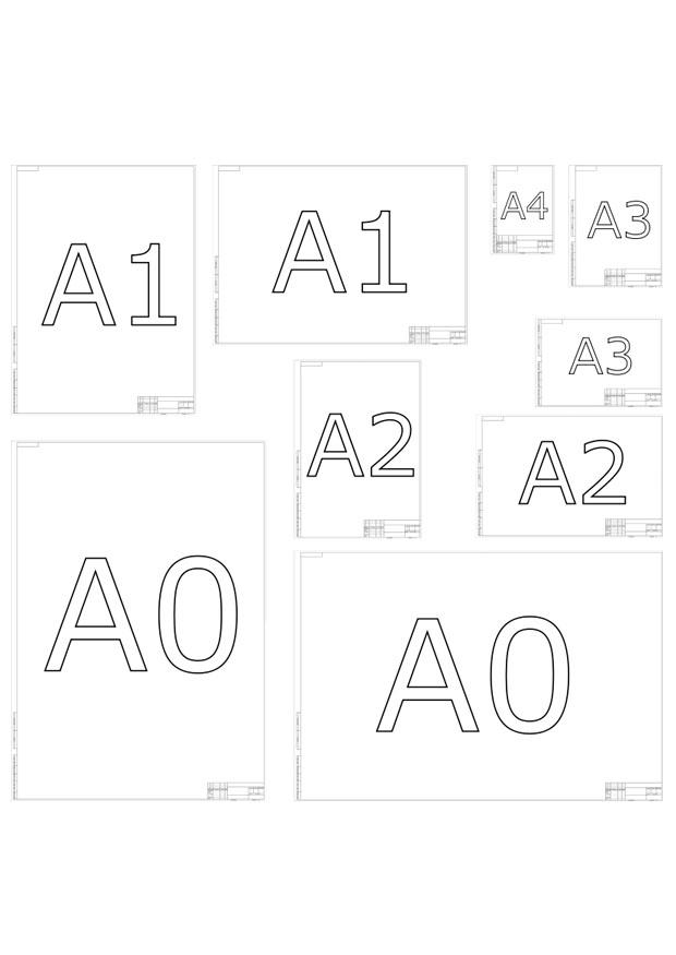 formatos de papel Página para colorir formatos de papel