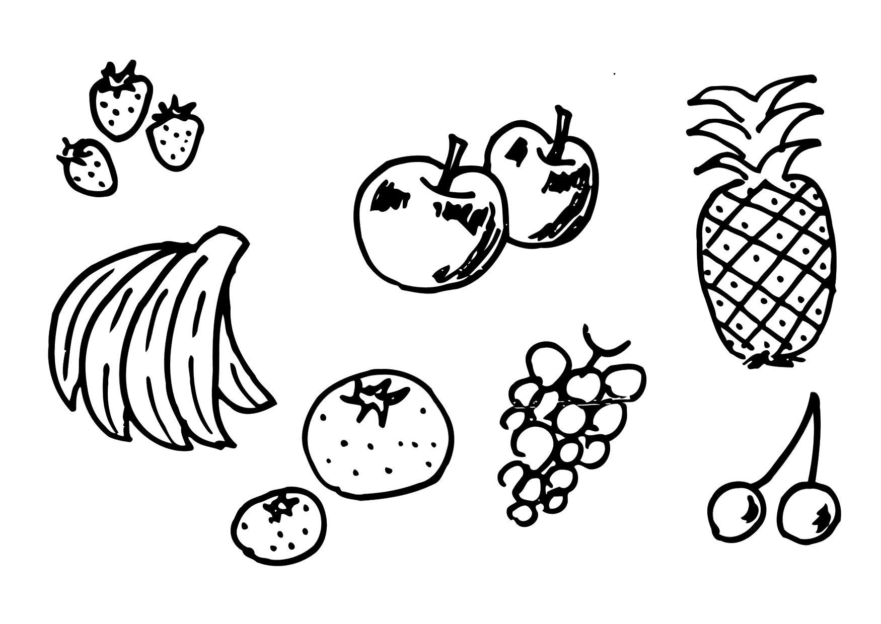 frutas Página para colorir frutas