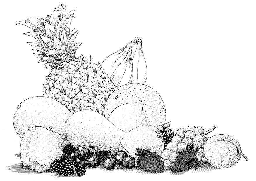 frutas Página para colorir frutas