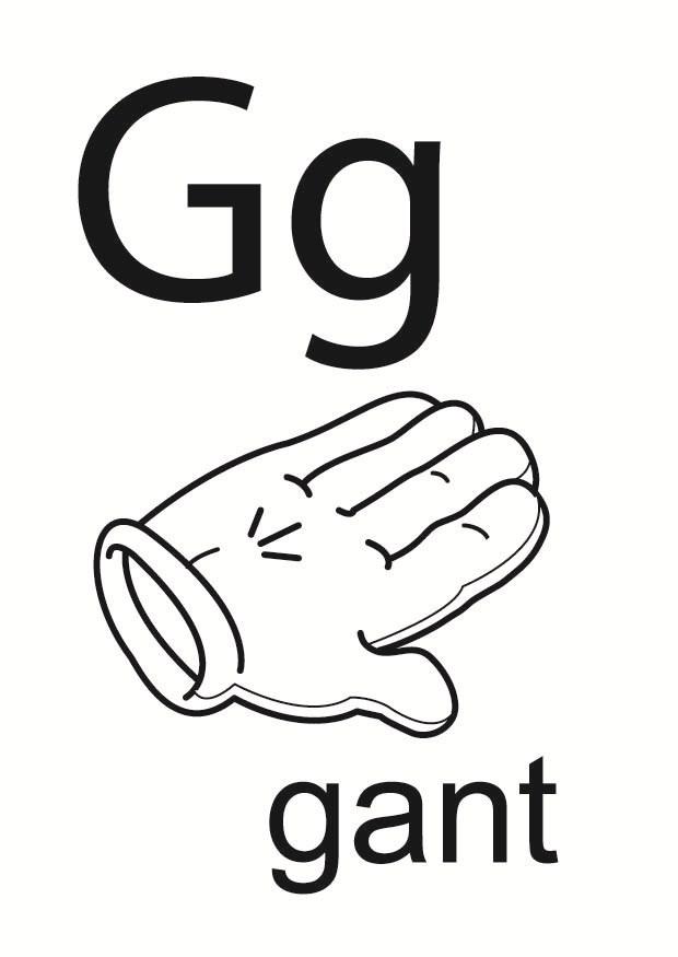 g Página para colorir g