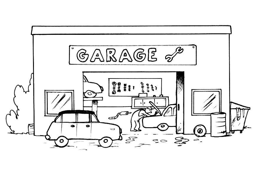 Página para colorir garagem