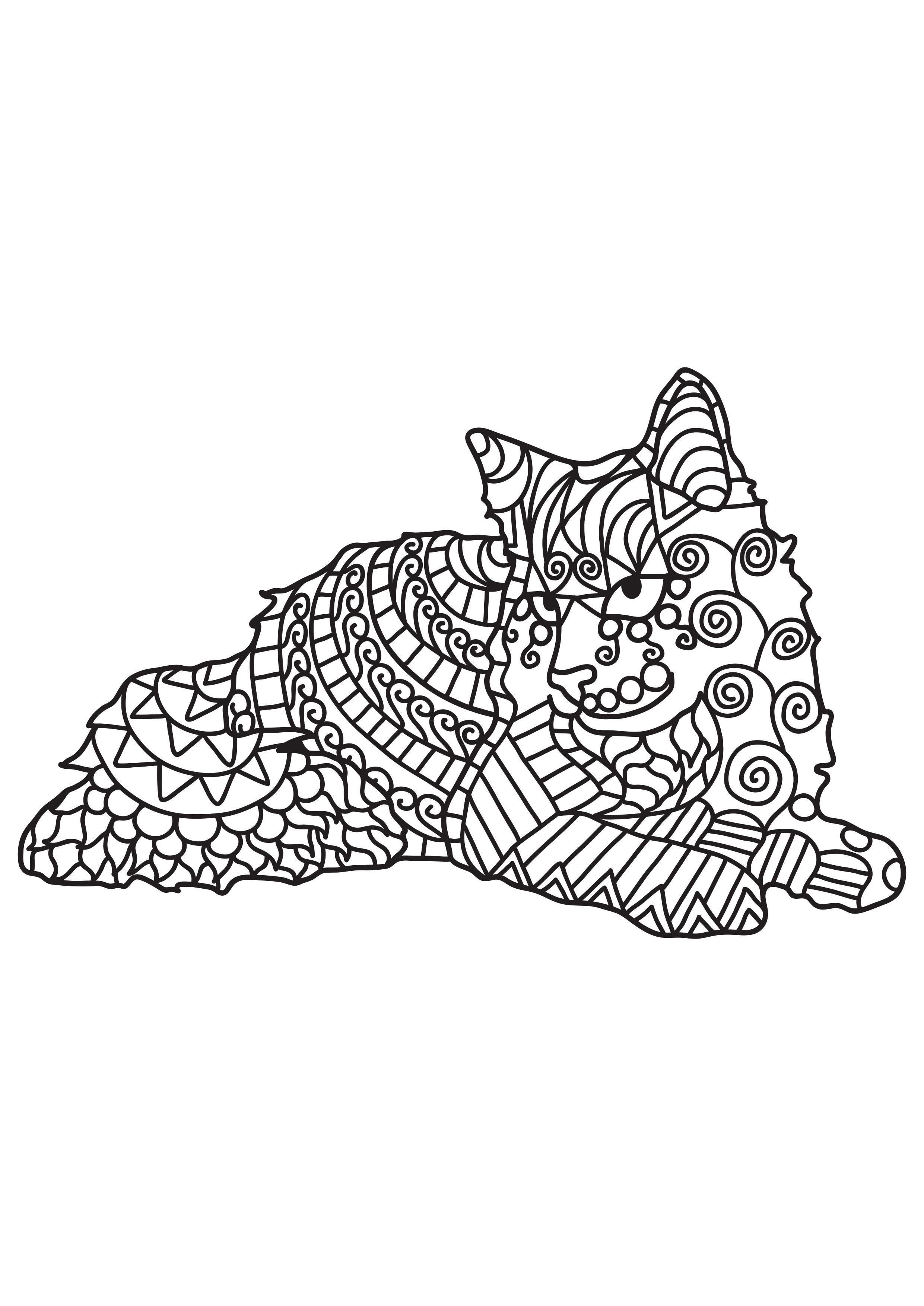 gato estA¡ descansando Página para colorir gato estA¡ descansando