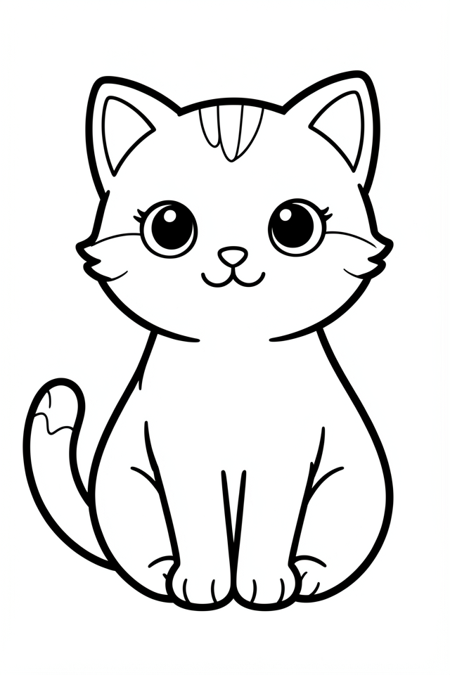gato fofo Página para colorir gato fofo