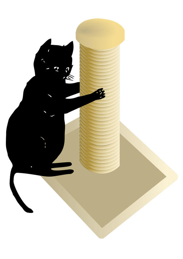 gato no arranhador Página para colorir gato no arranhador