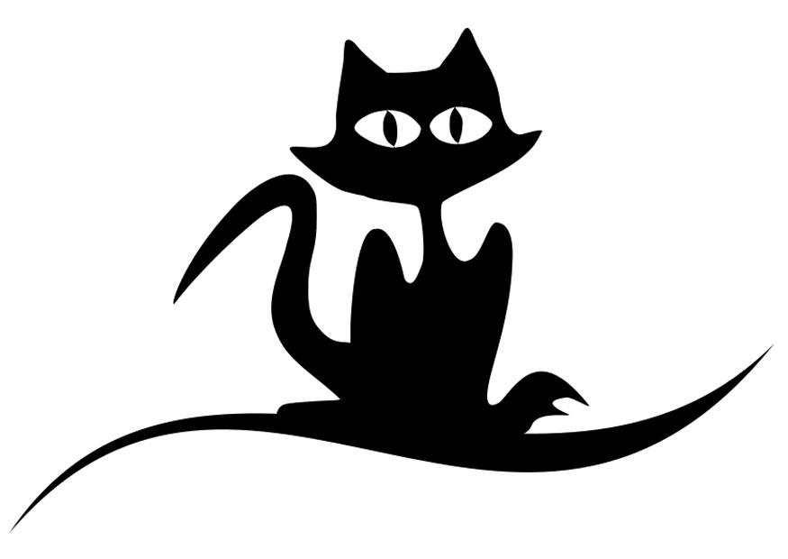 gato preto Página para colorir gato preto