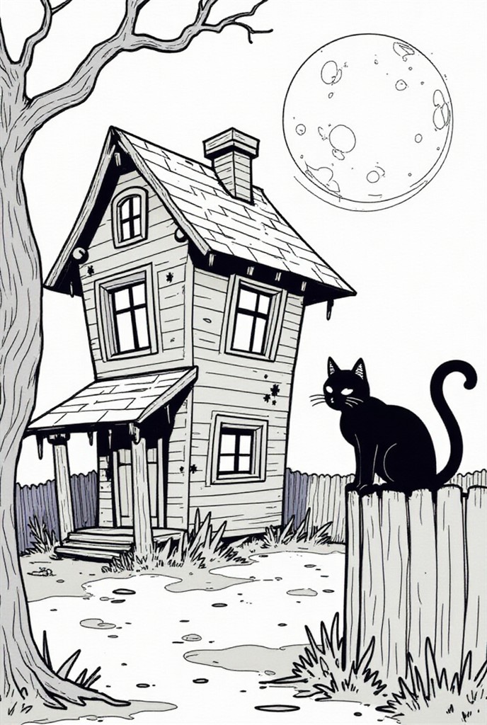 gato preto de halloween Página para colorir gato preto de halloween