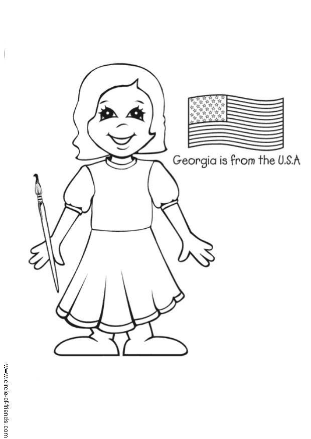 georgia dos estados unidos Página para colorir georgia dos estados unidos