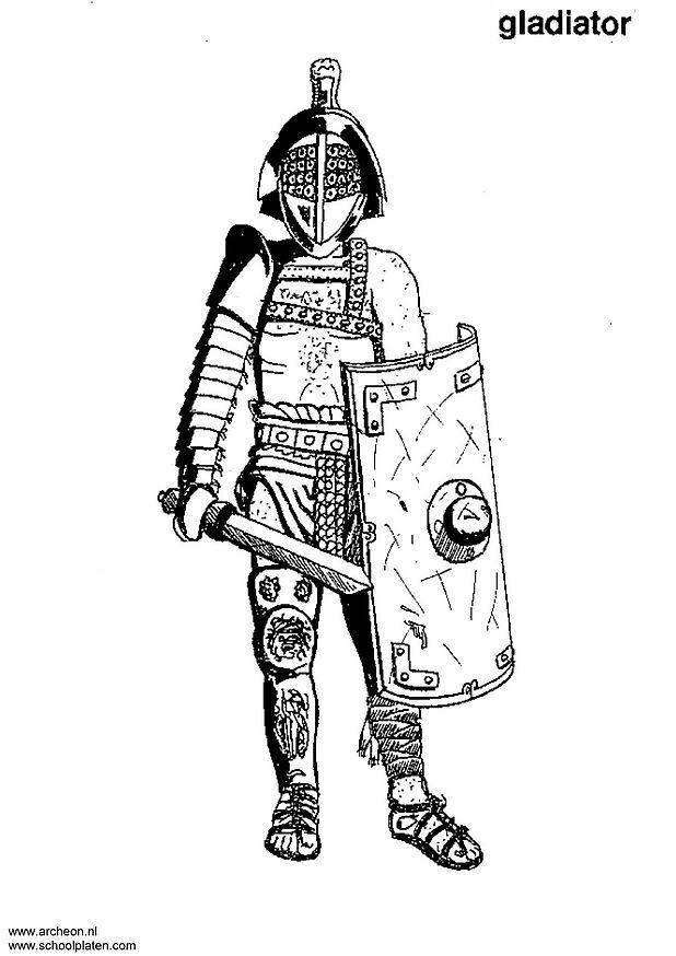 gladiador Página para colorir gladiador