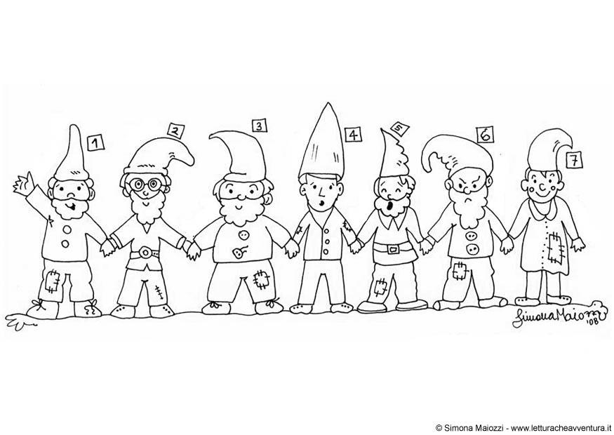 gnomos 1 - 7 Página para colorir gnomos 1 - 7