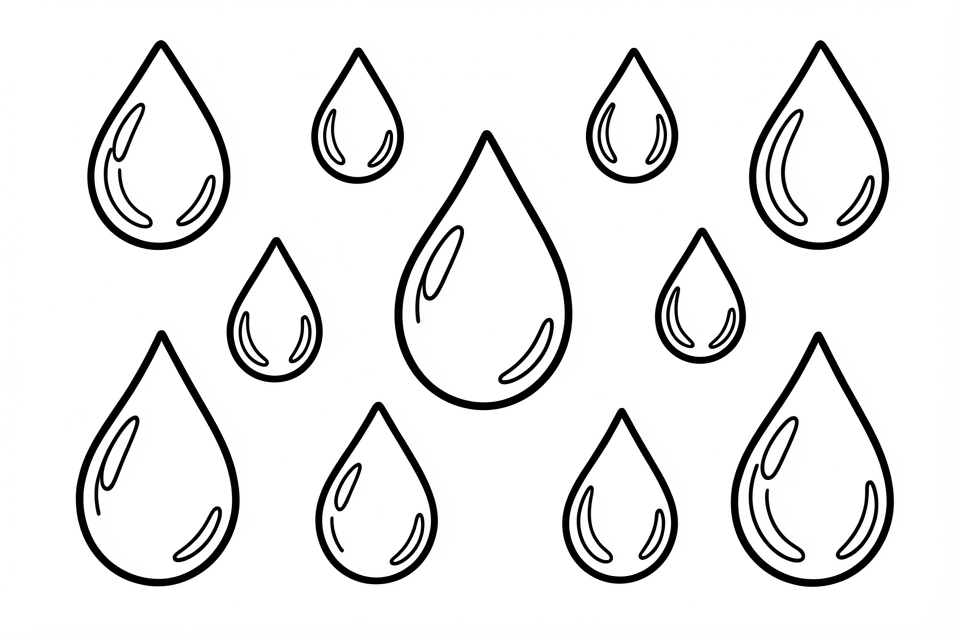 gotas de A¡gua Página para colorir gotas de A¡gua