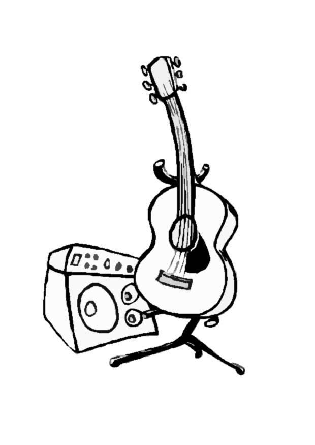 guitarra Página para colorir guitarra