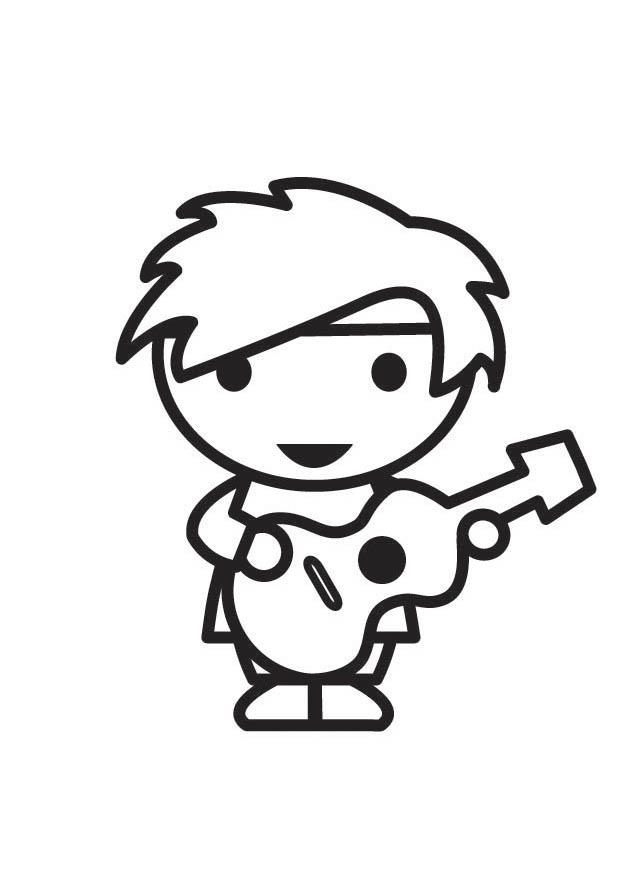 Página para colorir guitarrista