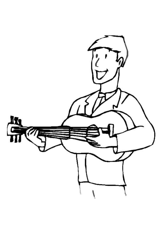 guitarrista Página para colorir guitarrista